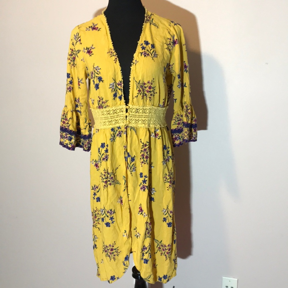 Blue Rain boho coverup with bell sleeves